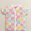 Multi Baby Girls Half Sleeves Pure Cotton Muslin Jabla & Short Set