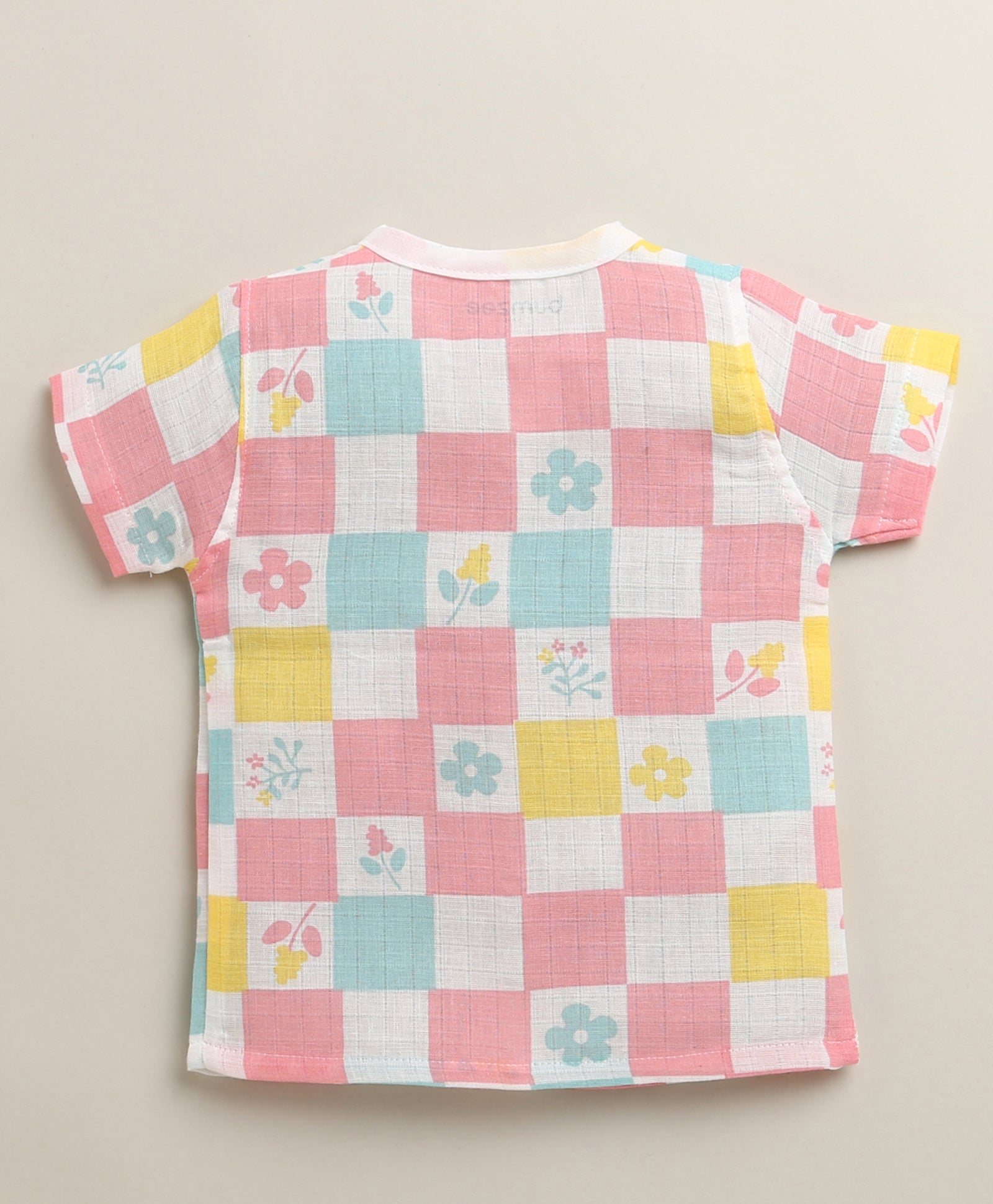 Multi Baby Girls Half Sleeves Pure Cotton Muslin Jabla & Short Set