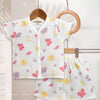 White Baby Girls Half Sleeves Pure Cotton Muslin Jabla & Short Set