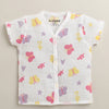 White Baby Girls Half Sleeves Pure Cotton Muslin Jabla & Short Set