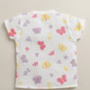 White Baby Girls Half Sleeves Pure Cotton Muslin Jabla & Short Set