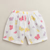 White Baby Girls Half Sleeves Pure Cotton Muslin Jabla & Short Set
