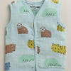 Blue Baby Boys Sleeveless Pure Cotton Muslin Jabla & Short Set