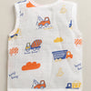 White Baby Boys Sleeveless Pure Cotton Muslin Jabla & Short Set
