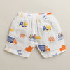 White Baby Boys Sleeveless Pure Cotton Muslin Jabla & Short Set