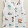 White Baby Boys Sleeveless Pure Cotton Muslin Jabla & Short Set