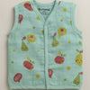 Green Baby Girls Sleeveless Pure Cotton Muslin Jabla & Short Set