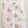 White Baby Girls Sleeveless Pure Cotton Muslin Jabla & Short Set