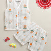White Baby Girls Sleeveless Pure Cotton Muslin Jabla & Short Set