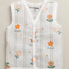 White Baby Girls Sleeveless Pure Cotton Muslin Jabla & Short Set