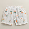 White Baby Girls Sleeveless Pure Cotton Muslin Jabla & Short Set