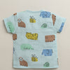 Boys Half Sleeves Pure Cotton Muslin Jabla Blue & White Pack of 2