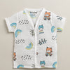 Boys Half Sleeves Pure Cotton Muslin Jabla Blue & White Pack of 2