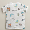 Boys Half Sleeves Pure Cotton Muslin Jabla Blue & White Pack of 2