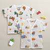 Boys Half Sleeves Pure Cotton Muslin Jabla White Pack of 2