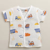Boys Half Sleeves Pure Cotton Muslin Jabla White Pack of 2