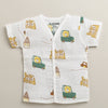 Boys Half Sleeves Pure Cotton Muslin Jabla Yellow & White Pack of 2