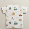 Boys Half Sleeves Pure Cotton Muslin Jabla Yellow & White Pack of 2