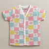 Girls Half Sleeves Pure Cotton Muslin Jabla White & Multi Pack of 2