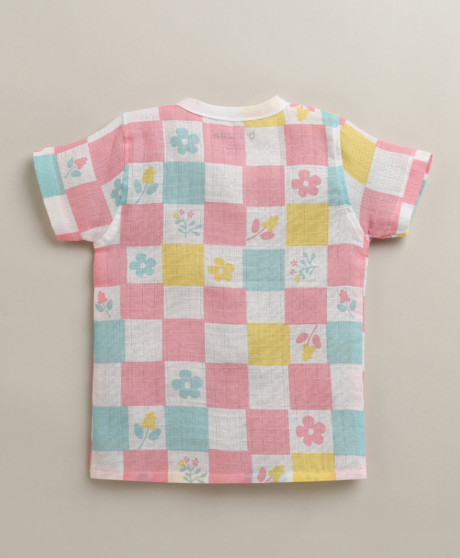 Girls Half Sleeves Pure Cotton Muslin Jabla White & Multi Pack of 2