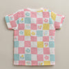 Girls Half Sleeves Pure Cotton Muslin Jabla White & Multi Pack of 2