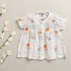 White Girls Half Sleeves Cotton Muslin Above Knee Length Frock