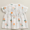 White Girls Half Sleeves Cotton Muslin Above Knee Length Frock