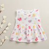 White Girls Sleeveless Cotton Muslin Above Knee Length Frock