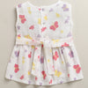 White Girls Sleeveless Cotton Muslin Above Knee Length Frock