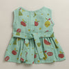 Green Girls Sleeveless Cotton Muslin Above Knee Length Frock