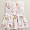 White Girls Sleeveless Cotton Muslin Above Knee Length Frock