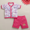 BUMZEE Lavender & Pink Baby Boys Half Sleeves Jabla & Short Set