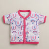 BUMZEE Lavender & Pink Baby Boys Half Sleeves Jabla & Short Set