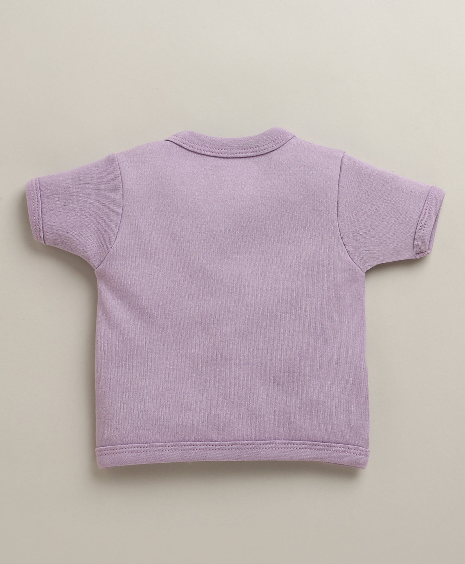 BUMZEE Lavender & White Baby Girls Half Sleeves Jabla & Short Set