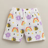 BUMZEE Lavender & White Baby Girls Half Sleeves Jabla & Short Set