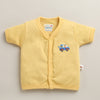 BUMZEE Yellow & Coral Baby Boys Half Sleeves Jabla & Short Set