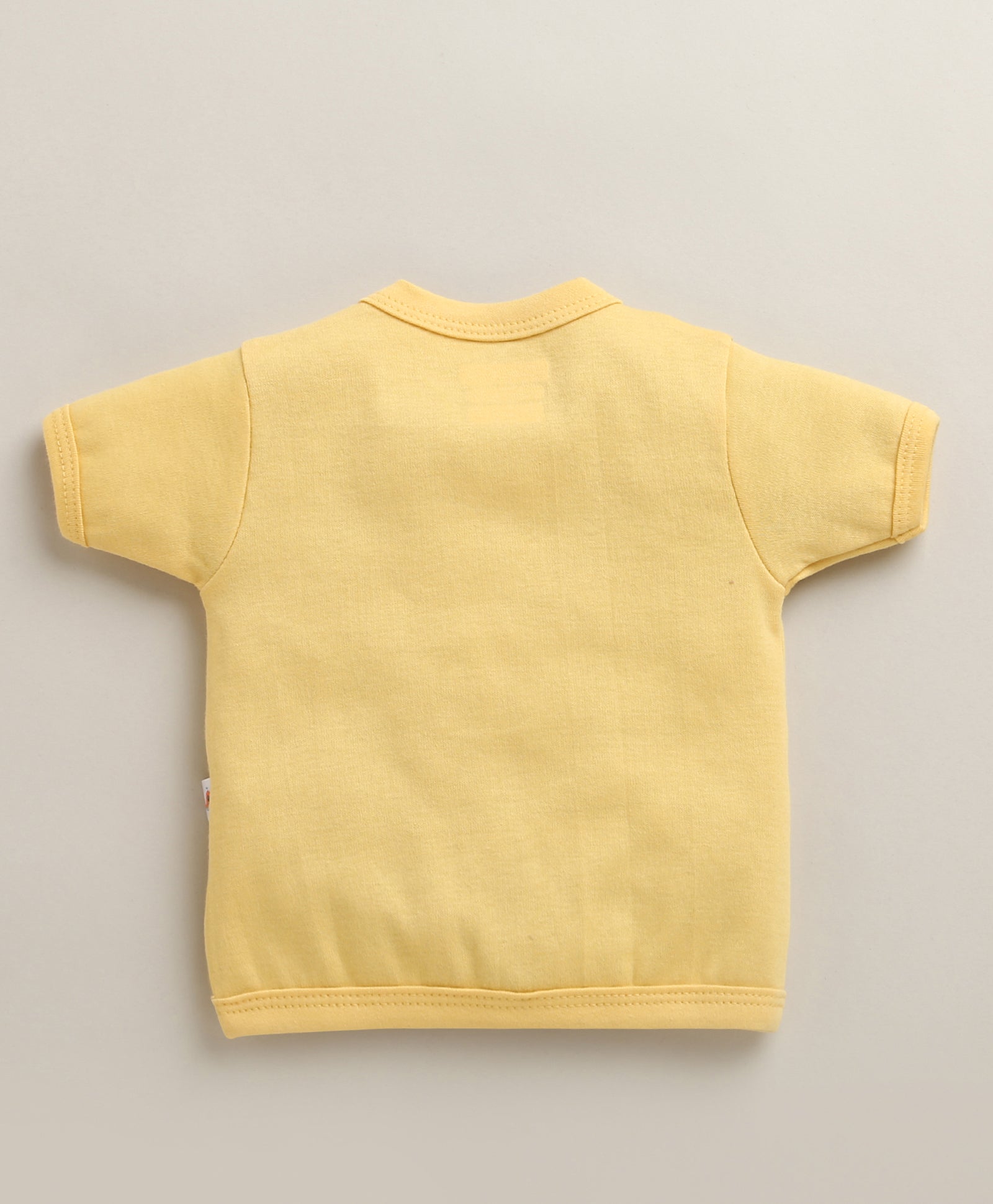 BUMZEE Yellow & Coral Baby Boys Half Sleeves Jabla & Short Set