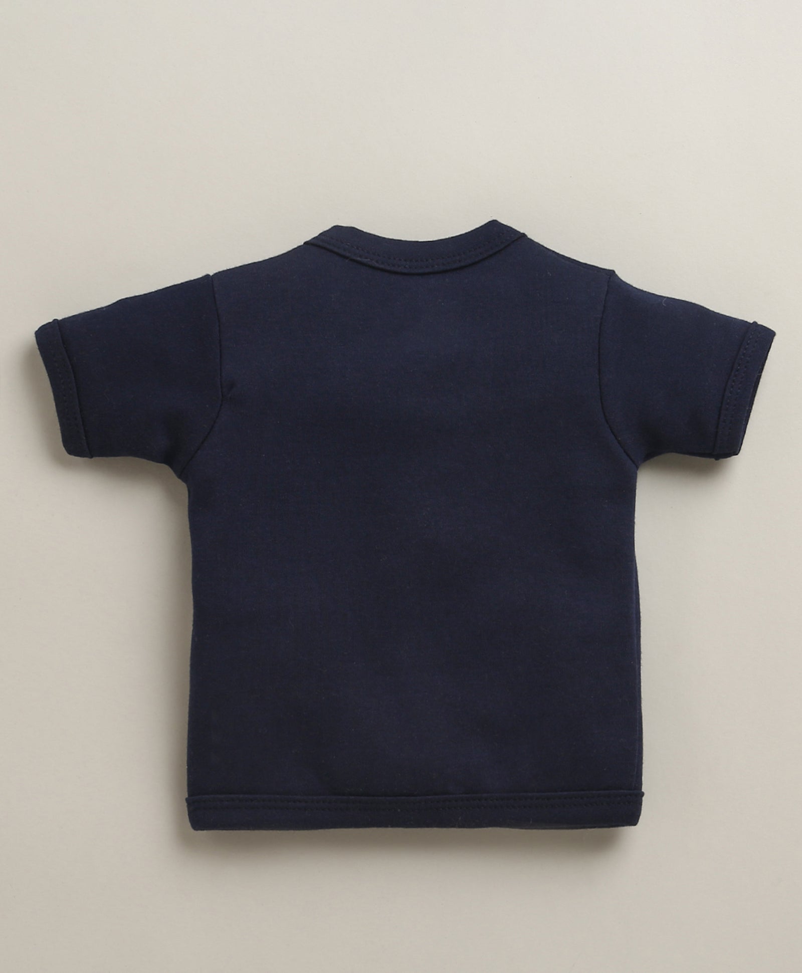 BUMZEE Navy & White Baby Boys Half Sleeves Jabla & Short Set