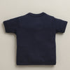 BUMZEE Navy & White Baby Boys Half Sleeves Jabla & Short Set