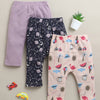 Lavender & Peach Baby Girls Diaper Pants / Leggings / Pyjamas Pack Of 3
