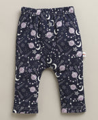 Bumzee Lavender & Peach Graphic Print Diaper Pants, Pack of 3, 100% Cotton