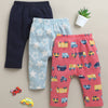 Navy & Coral Baby Boys Diaper Pants / Leggings / Pyjamas Pack Of 3