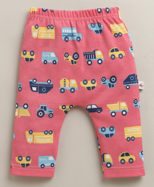 Boys 100% Cotton Graphic Diaper Pant for Everyday Comfort - Navy & Coral