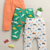 Green & Orange Baby Boys Diaper Pants / Leggings / Pyjamas Pack Of 3