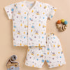BUMZEE Cream Baby Boys Half Sleeves Jabla & Short Set