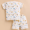 BUMZEE Cream Baby Boys Half Sleeves Jabla & Short Set