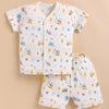 BUMZEE Cream Baby Boys Half Sleeves Jabla & Short Set