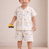 BUMZEE Cream Baby Boys Half Sleeves Jabla & Short Set