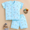 BUMZEE Blue Baby Boys Half Sleeves Jabla & Short Set
