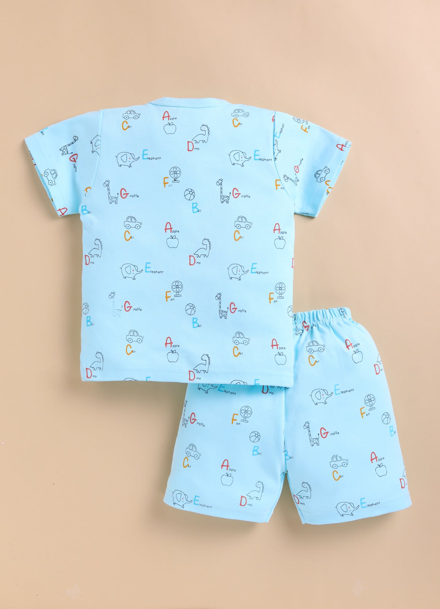 BUMZEE Blue Baby Boys Half Sleeves Jabla & Short Set